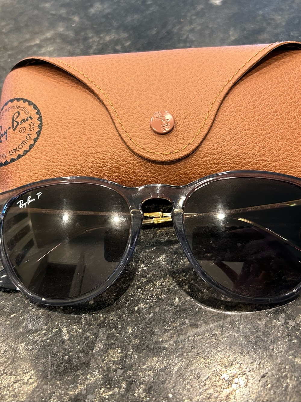 Ray Ban Erika style Translucent Blue Frame with Polarized lens Sunglasses - Picture 2 of 2